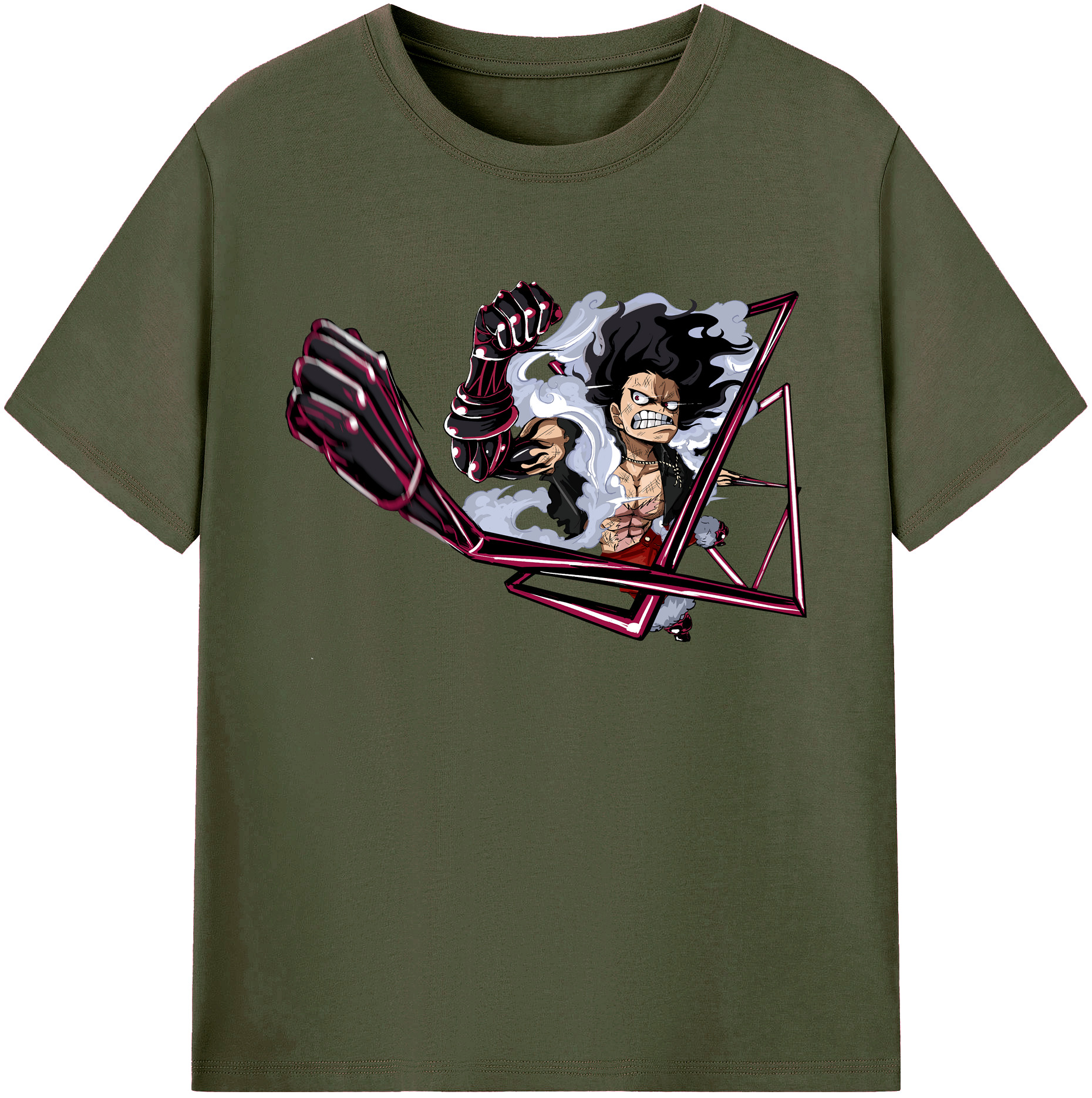 ワンピース モンキー・D・ルフィ ONE PIECE Monkey D. Luffy 綿100％ メンズ半袖Tシャツ｜肌触りやわらか＆通気性